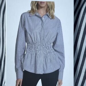 Steve Madden Women's S Striped Blouse Multi Cotton e0453